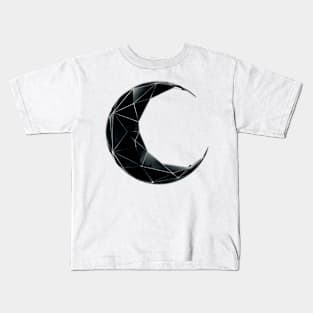 Black geometric pattern crescent moon Kids T-Shirt